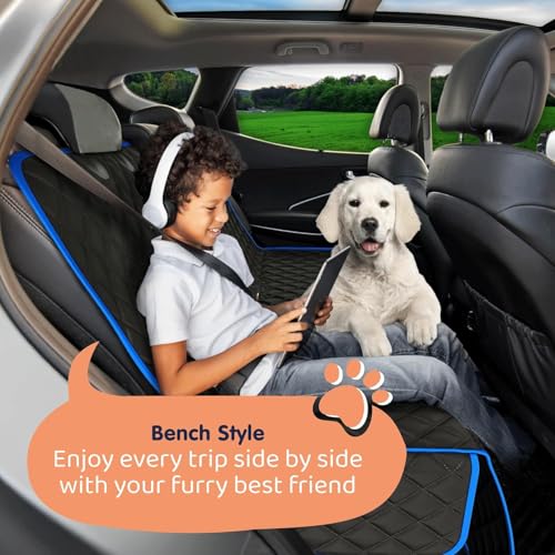 Image of Dog Car Seat Cover for Back Seat, Waterproof Hammock for Car, SUV & Truck, Non-Slip Backseat Cover for Dogs, Heavy-Duty Dog Hammock Style Seat Protector Pets. (Royal Blue, 51 inchx59 inch)