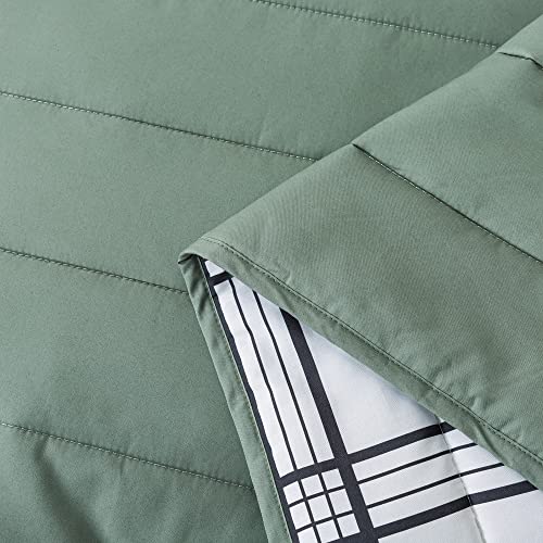 Soul & Lane X Leanna Laming Woodlands Retreat Twin Comforter Set: Twin Quilt With 1 Pillow Sham, Olive Bedding For Boys & Girls, Lightweight Coverlet, Sage Green Bedspread, Pastel Quilted Blanket #TOP7