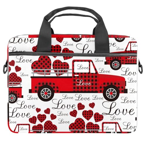 Housse ordinateur portable 14 pouces avec bandoulière et motif rouge