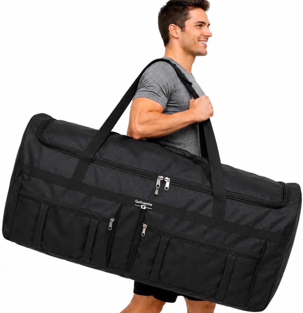Gothamite 46-inch Rolling Duffle Bag with Wheels, XL Duffle Bag With Rollers, Heavy Duty Oversized Storage Bag