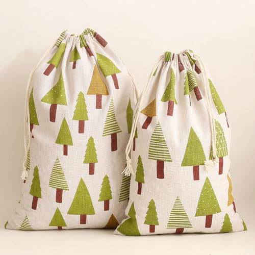 YIEUR Lot de 25 sachets en toile de jute pour Noël, mariage, fiançailles, calendrier de l'avent, 13 x 18 cm, en coton, grand sac cadeau de calendrier de l'avent