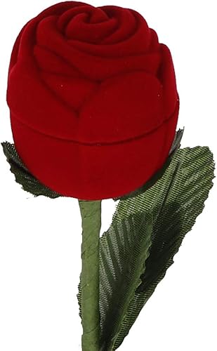 Miniatura 3 de Niiyen Red Rose Rings Box Fashion Rose Flower Shape Wedding Rings Storage Box Necklace Earrings Personalized Innovative Packaging Box