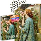 Enjoy Puzzle - 1000 piezas Jigsaw Puzzle - Acabado mate, tacto suave, piezas robustas y únicas, ajuste apretado - Colores vivos - Soul of the Rose - Waterhouse Famous Romantic Painting - A partir de