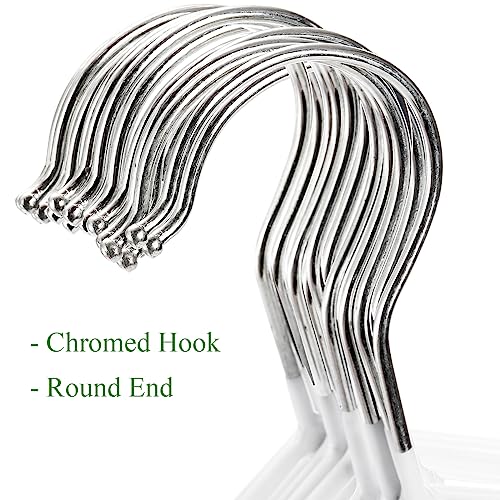 Tosnail T-METALHANGERS-WHITE50PCS 50 Pack 16-Inch Stainless Steel Wire Metal Hangers Non-Slip Hangers Closet Clothes Hangers Space Saving Hangers thumb #2