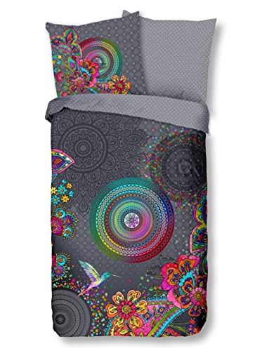 2-Personnes Housse de Couette 200x200cm Flanelle nr:7013 Grise