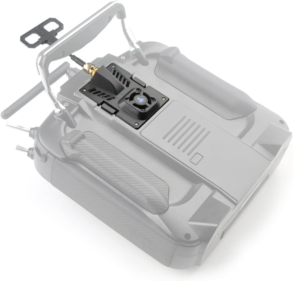 HAPPYMODEL ES24TX Pro ELRS Micro TX Module installed on a radio transmitter (back view)