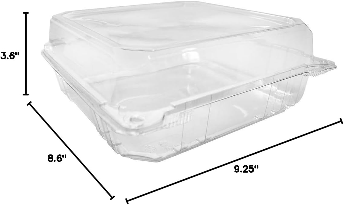 Karat Clamshell Take Out Food Containers [9.3"x8.6" - 200 ct] Durable, Stackable, Crack-Resistant To Go Boxes | Translucent - Image 7