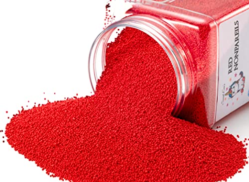 Red Nonpareils-Dairy Free,Gluten Free,Egg Free,Vegan,Soy Free,Nuts Free,Kosher,Cakes,Cupcakes,Cookies,Toppings,Sprinkles For Baking,Decorating,Jimmies,Large,Bulk Candy,Sugar Shapes, #TOP1