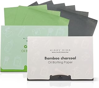 WishLotus 200 Counts Oil Blotting Paper, Green Tea Oil Blotting Sheets for Oily Skin, Natural Bamboo Charcoal Unisex Oil C...