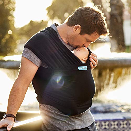 Moby Wrap Baby Carrier | Classic | Baby Wrap Carrier For Newborns & Infants | #1 Baby Wrap | Go To Baby Gift | Keeps Baby Safe & Secure | Adjustable For All Body Types | Perfect For Mom & Dad | Black #TOP6