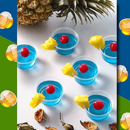 vitever 130 sets - 2 oz jello shot cups small plastic containers with lids airtight and stackable portion cups salad dressing container dipping sauce cups condiment cups