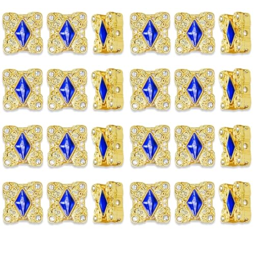 Image of Satra Tarders Meenakari Kundan Beads for DIY Jewellery Making Rakhi Making | Size : 14mm | Qty : 12pcs | D.Blue