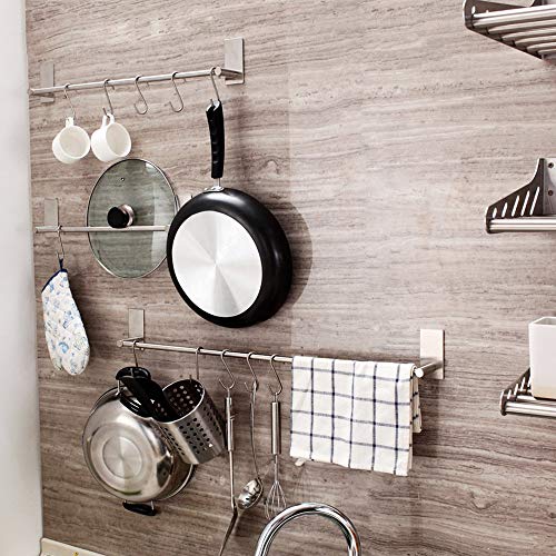 YourGift 10 Pack Heavy Duty S Hooks Black S Shaped Hooks Hanging Hangers Hooks for Kitchen, Bathroom, Bedroom and Office: Pan, Pot, Coat, Bag, Plants(10 Pack/S Hook/Black/2.4 inch)