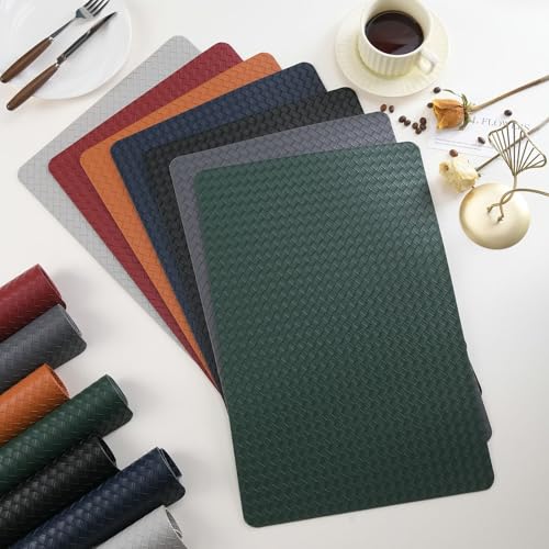 Set de table lavable fini les taches avec ce dessous de table cuir gris - 4