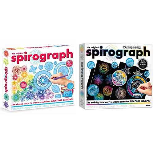 Image of Spirograph Original, Multicolor, One Size (SP202) & Scratch & Shimmer, SP203, One Size, Multicolor