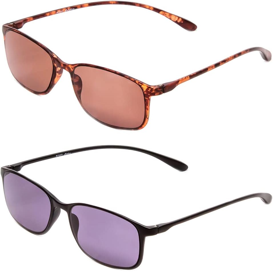 Calabria 720T Flexie Round Square Reading Sunglasses Men/Women Bendable Sunglass Readers Flexible UV Protection Thin TR90