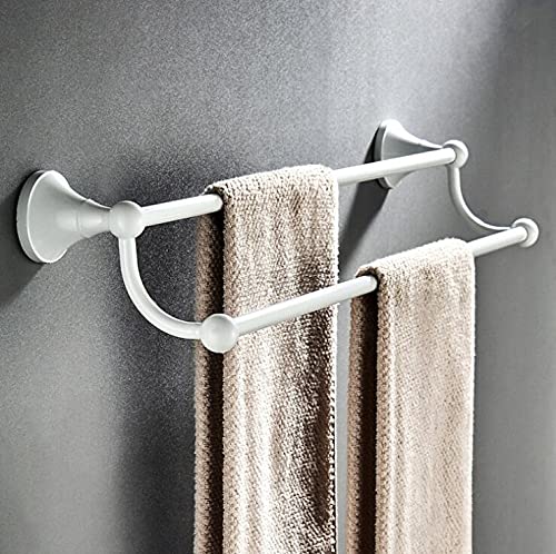 Porte-serviettes double barre laiton antirouille à fixation murale