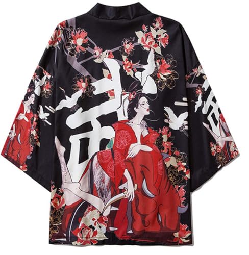 Image of LAI MENG FIVE CATS Women's Funny Cute Cat Cardigan Lightweight Kimono Loose Cover up Blouse Tops