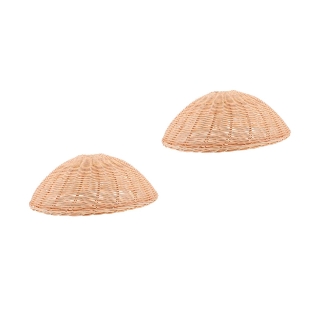 SHINEOFI 2 Pezzi paralume lampadario in rattan arredamento paralume ombra della lampadina decorativo da soffitto lampada da tavolo da pranzo rustico paralumi per hotel