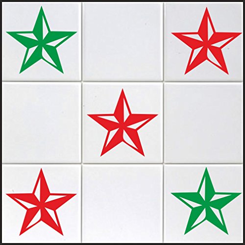 10 pegatinas de estrella náutica en ''XL'', aprox. 15 cm, de lámina de alto rendimiento, para azulejos, coches, paredes y todas las superficies lisas, pegatinas BD para baño, pegatinas para azulejos,