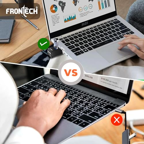 Image of Frontech USB Hub | High-Speed USB 3.0 & 2.0 | Expand Your Ports | Blazing Fast Data Transfer & Compact Design | Backed by 1 Year Warranty (NC-0036)