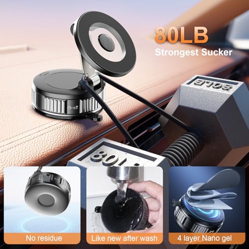 SUPERONE 360° Magnetic Vacuum Suction Car Phone Mount - image 3