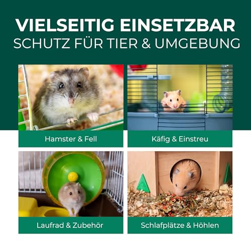 Silberkraft Milbenspray Hamster 500ml - Effektives Anti Milben Spray für Hamster und Kleinnager - Milbenbefall behandeln bei Hamstern Rennmäusen Degus