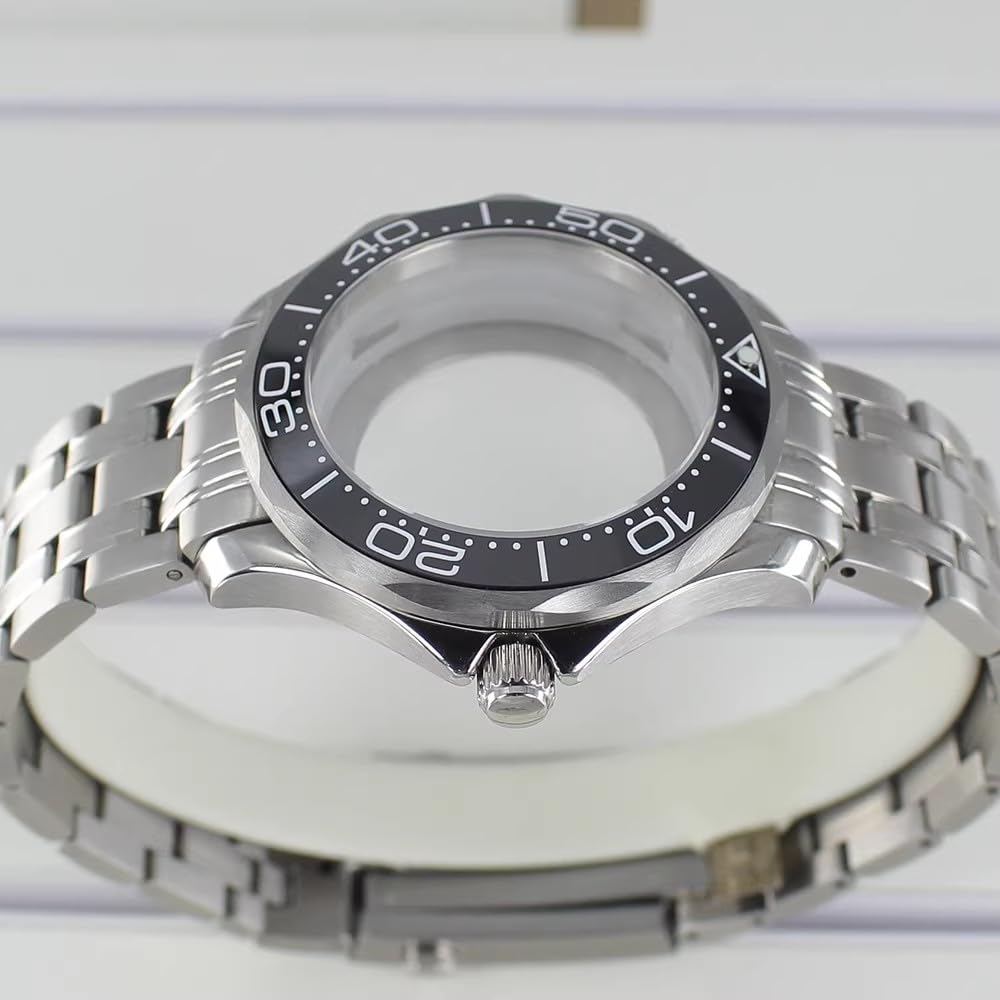 41mm Muszelkowy Bezel Nurkowy Zegarek Modyfikacja Kit, Pasuje dla Mechanizm NH35 NH36 30,5mm - 31mm Duża Tarcza, Koperta Zegarka & Bransoleta Set dla Omega Seamaster 300M