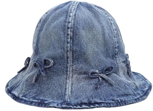 Chapeau de plage décontracté en denim et bob à larges bords femme