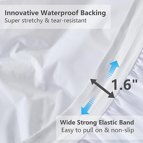 Protector de colchon acolchado de tamaño individual con tacto premium 4