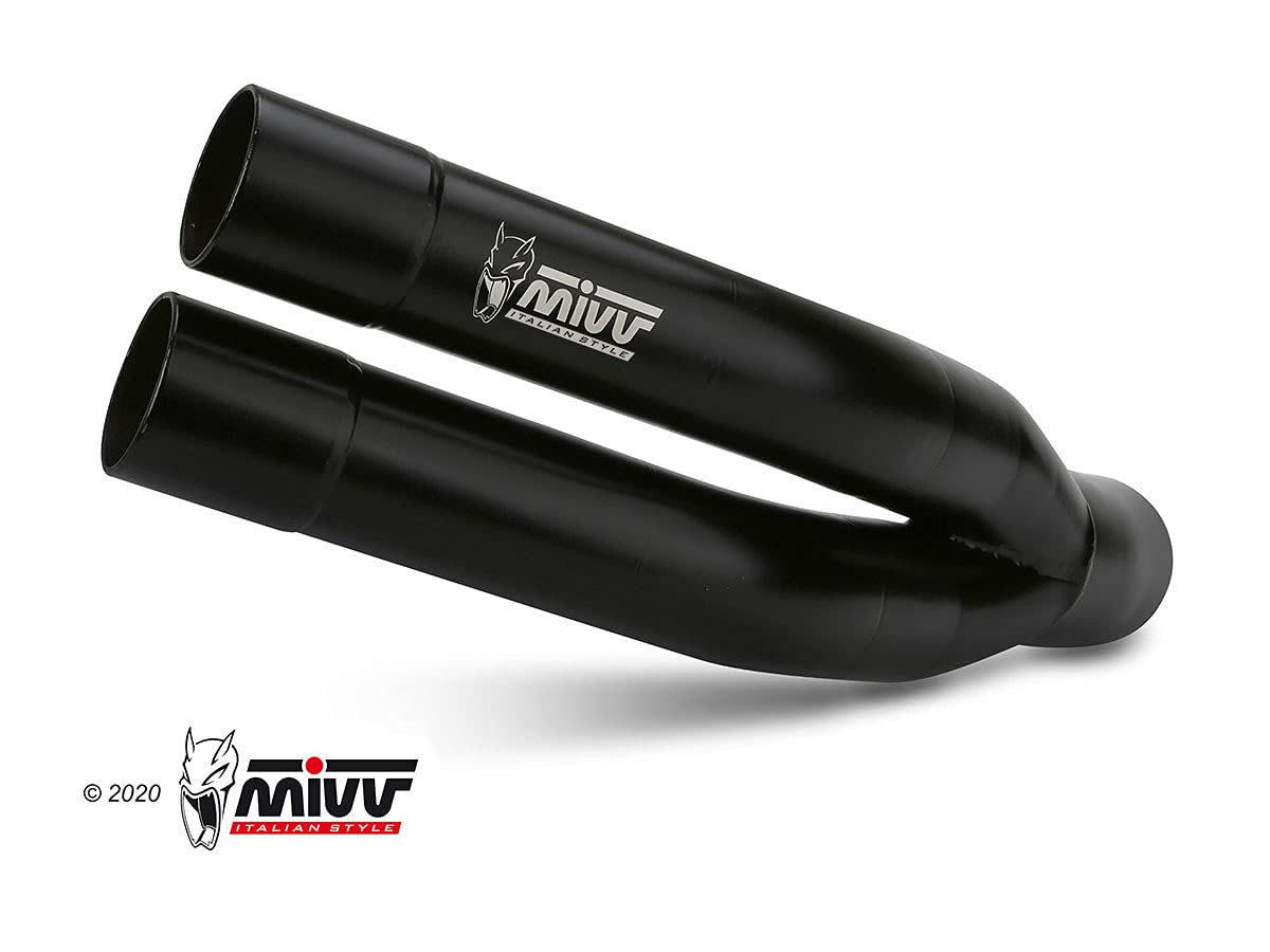 Mivv Auspuff SLIP-ON DOUBLE GUN BLACK Für BENELLI LEONCINO 2017-2021