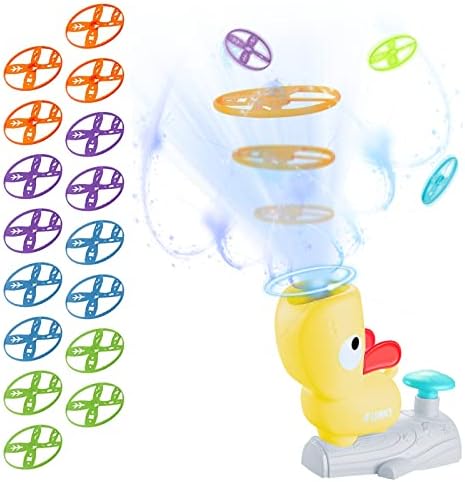 COMGAS Flying Disc Launcher Toy for Kids - Flying Saucer Toys with 16pcs Flying Disks, Outdoor Toys for Kids Ages 4-8, Outside Toys Yard Toys for 3+ Year Old Boys Girls Birthday Gift