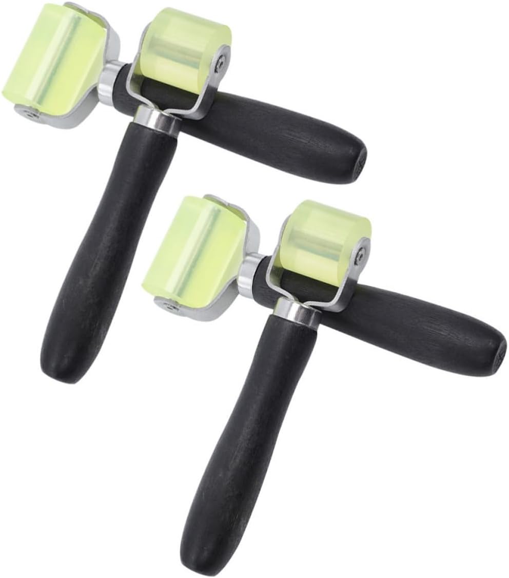 Amosfun 4pcs Wallpaper Seam Roller Hand Tool Set for Car Interior and Household Use, Plastic and Silicone Material with Resistance to Deformation, for Wallpaper Installation and Car