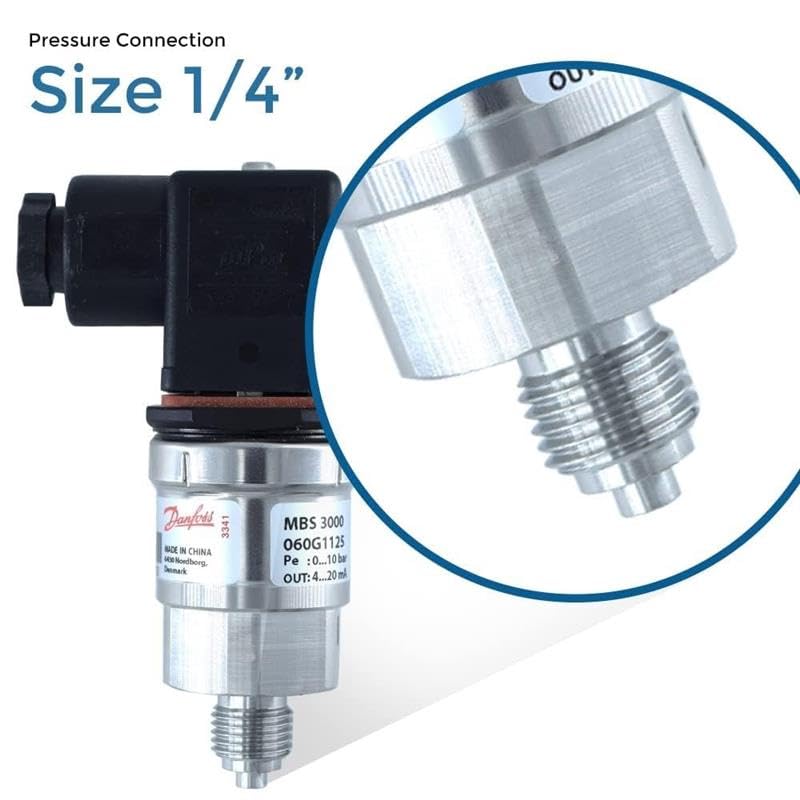 MBS-3000 Pressure Transmitter | 4–20 mA Output | Stainless Steel Industrial Pressure Transducer for HVAC, Hydraulics, Compressors & Automation Systems | Range : 0 to 250 bar