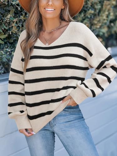 Image of CUPSHE Sweaters for Women Bow Pullover Knit Tops | Long Sleeve V Neck Pullover Sweaters, Soft and Cozy Fabrics, Relaxed Fit, Fall Clothes, Winter Clothing, Cute Fashion