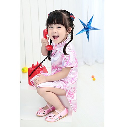Hooyi Baby Girl Qipao Short Sleeve Dress Chinese Tradition Cheongsam2