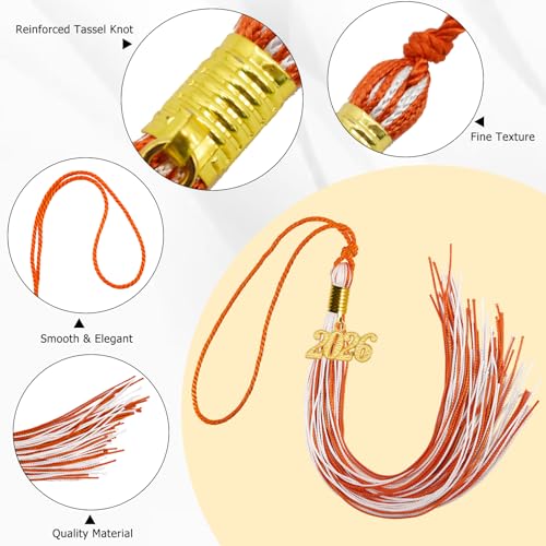 Image of GraduationMall Single&Multiple Color Graduation Tassel with 2026 Year Charm 9 inch