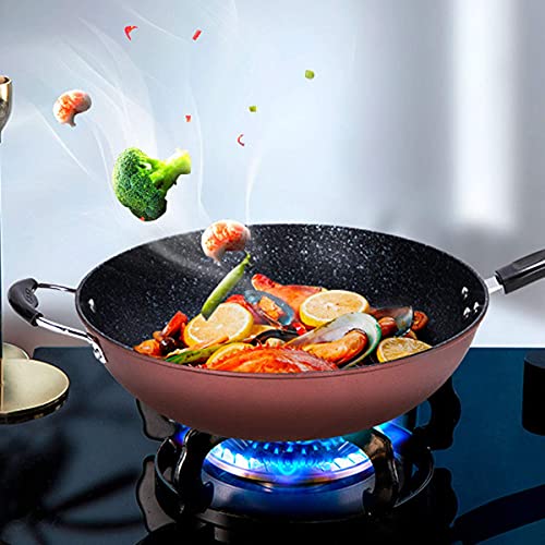 Wok Pan antiadherente con tapa 30cm y 34cm miniatura 4