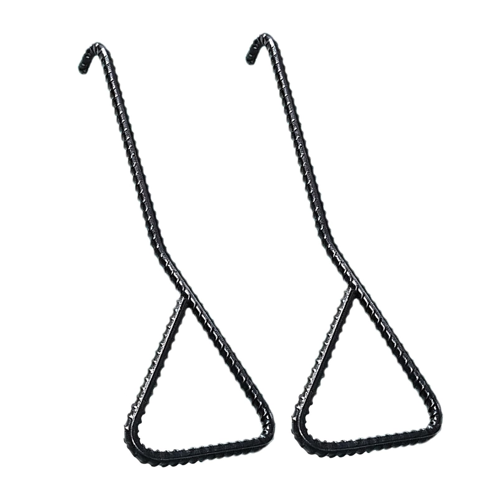 Paquete de 2 Ganchos en Forma de J para Barra de Refuerzo | Herramienta de palanca de barra de refuerzo de agarre triangular, varilla de 3/8 y 1/2 pulg.(12mm/0.5in Thick,35cm/13.8in)