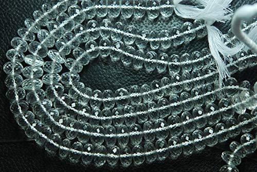 WORLD WIDE GEMS BEADS GEMSTONE 390 Cts, 12 Inches, LARGE Rock Crystal Faceted Large Size Rondelles, size 13-12mm Code-HIGH-3718