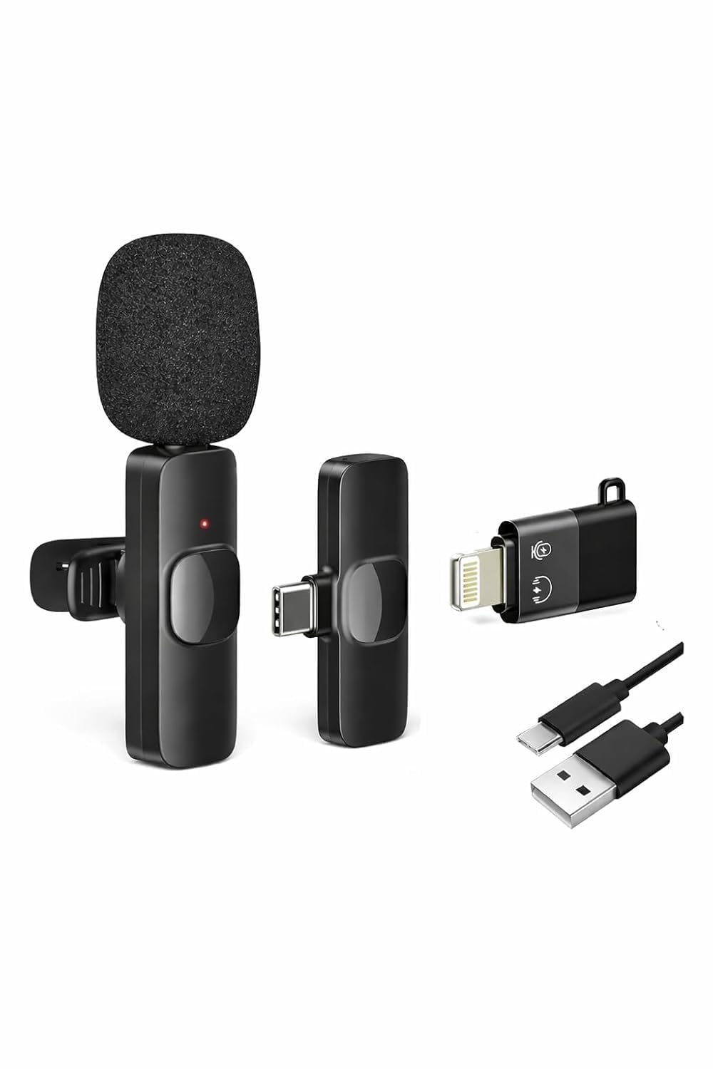 Bumpi 2-in-1 K8 Wireless Clip Microphone, All iso & Smartphones, Adjustable Noise Reduction Portable Mini Mic with Universal Microphone for Vlogs, Reels, Youtubers with LED Indicator Light-image-28