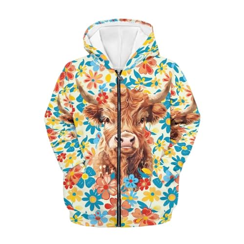 Belidome Unisex Kids Zip Up Hoodie Long Sleeve Hooded Sweatshirt 6-16Y Athletic Sports Jacket for Sports Running