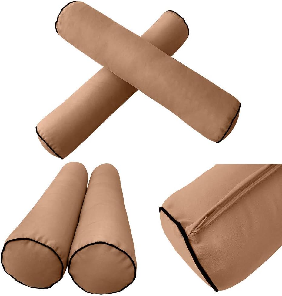Prolinemax Style1 Crib Size 5PC Contrast Pipe Trim Outdoor Daybed Mattress Cushion Bolster Pillow Complete Set AD104