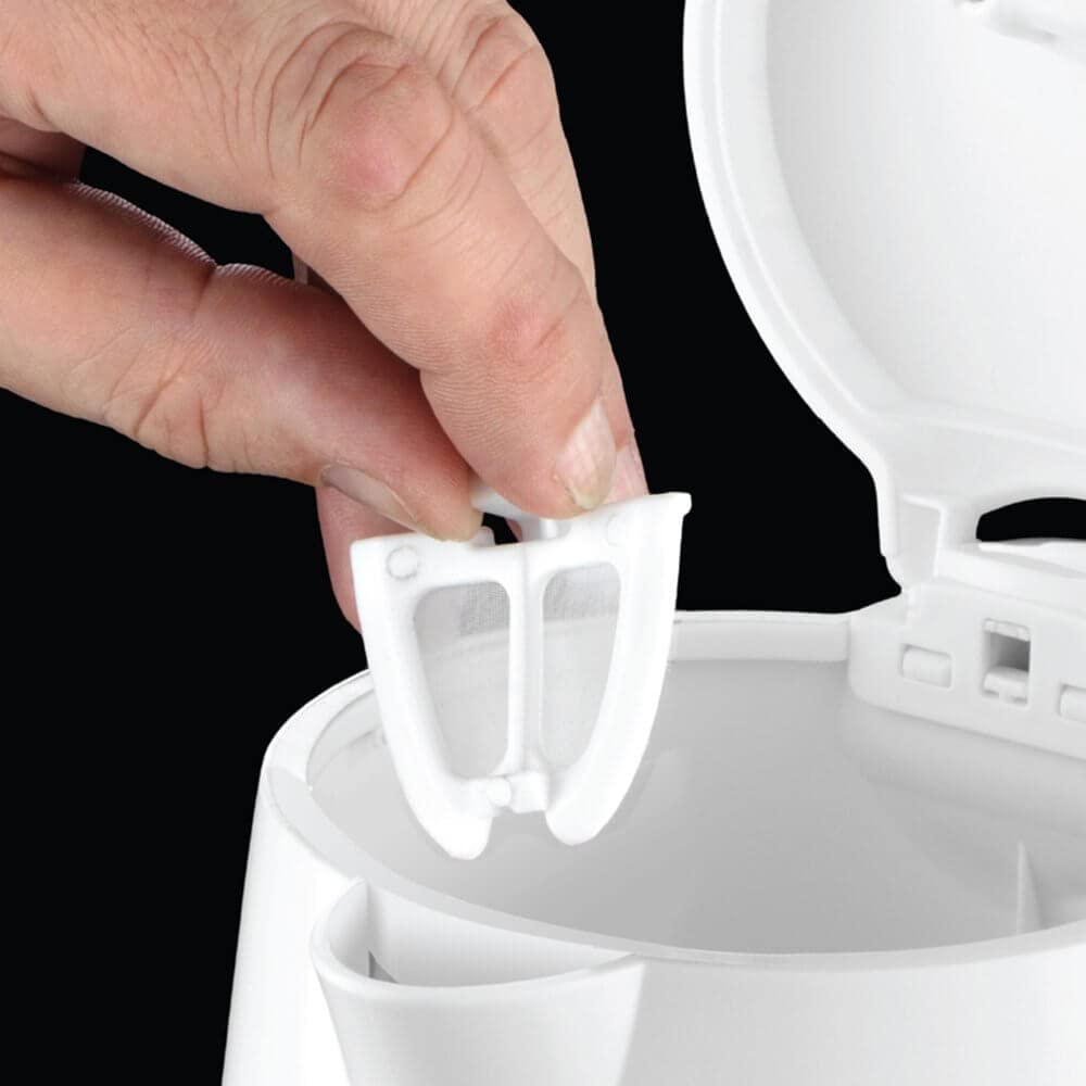 Russell Hobbs czajnik elektryczny, wymienny filtr antywapienny, kontroler otter,podróżny, w zestawie 2 kubki, plastik, pojemność 0,85l, moc 1000W, biały, Travel 23840-70