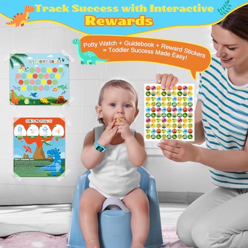 Image of Toddler Potty Training Set - Potty Training Watch with Musical /Vibration Countdown Alerts, Fun Board Book, Progress Chart & Reward Stickers - Interactive Potty Training Kit for Kids Ages 2-6