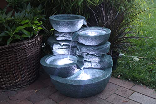 Zimmerbrunnen Arnusa groß mit LED-Beleuchtung für Innen und Außen