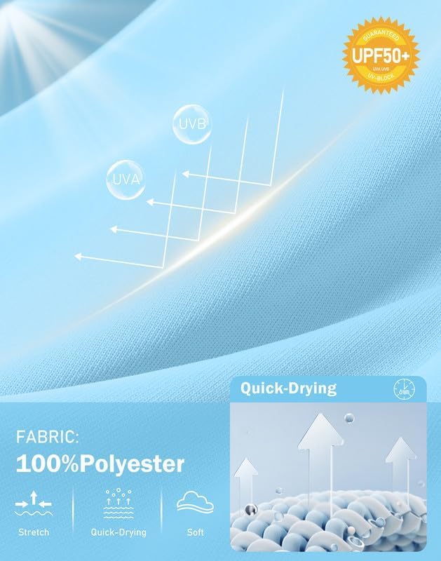 Pudolla Men's Long Sleeve Golf Polo Shirt UPF 50+ Lightweight Sun Protection Cool SPF Hiking Shirts for Men - Image 4