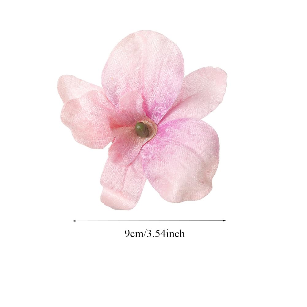 3Pcs Artificial Flower Hair Clips Hawaiian Orchid Hair Pins Bohemian Flower Barrettes Styling Accessories for Women Vacation Beach Party Wedding (Random Color) - Image 2