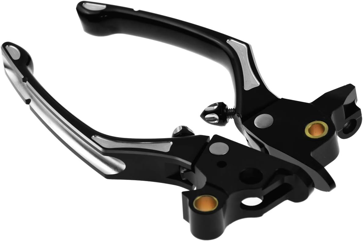 Brake Clutch Levers Brake Lever Hand Control Compatible with Harley Touring Road King Electra Street Glide Trike 2008-2013 Black and Chrome