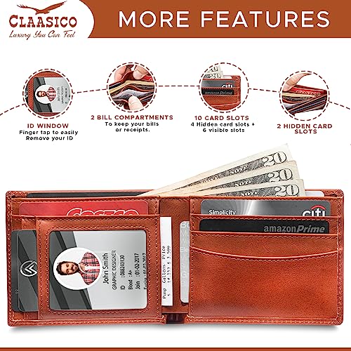 Wallet For Men’s - Genuine Leather Slim Bifold Rfid Wallet - Gift For Men Packed In Stylish Gift Box #TOP1